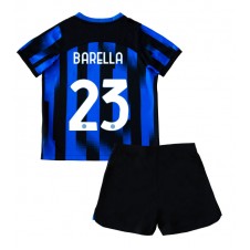 Inter Milan Nicolo Barella #23 Hjemmedraktsett Barn 2023-24 Kortermet (+ korte bukser)